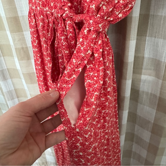 Urban Outfitters Gabrielle Woven Dobby Midi Wrap Dress Size XS - Picture 6 of 9